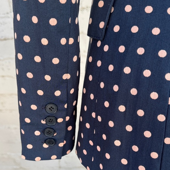 Smythe Lounge Blazer Navy Polka Dot Size 2 - Picture 12 of 14